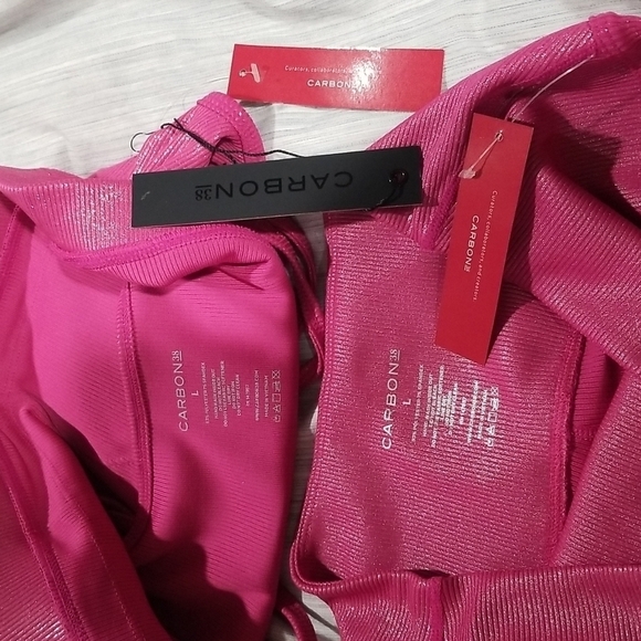 💕CARBON38💕 Iridescent Ribbed Set ~ Magenta L NWT - Picture 16 of 16